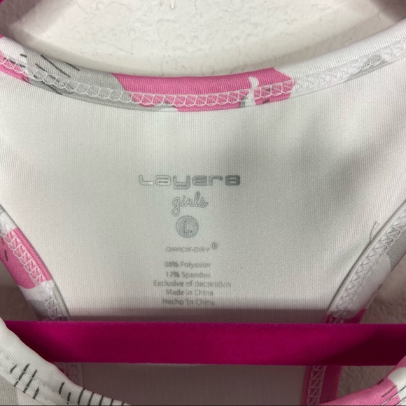Layer8 Pink/Gray Camo Print Girls Tank Top Size L - Picture 3 of 3